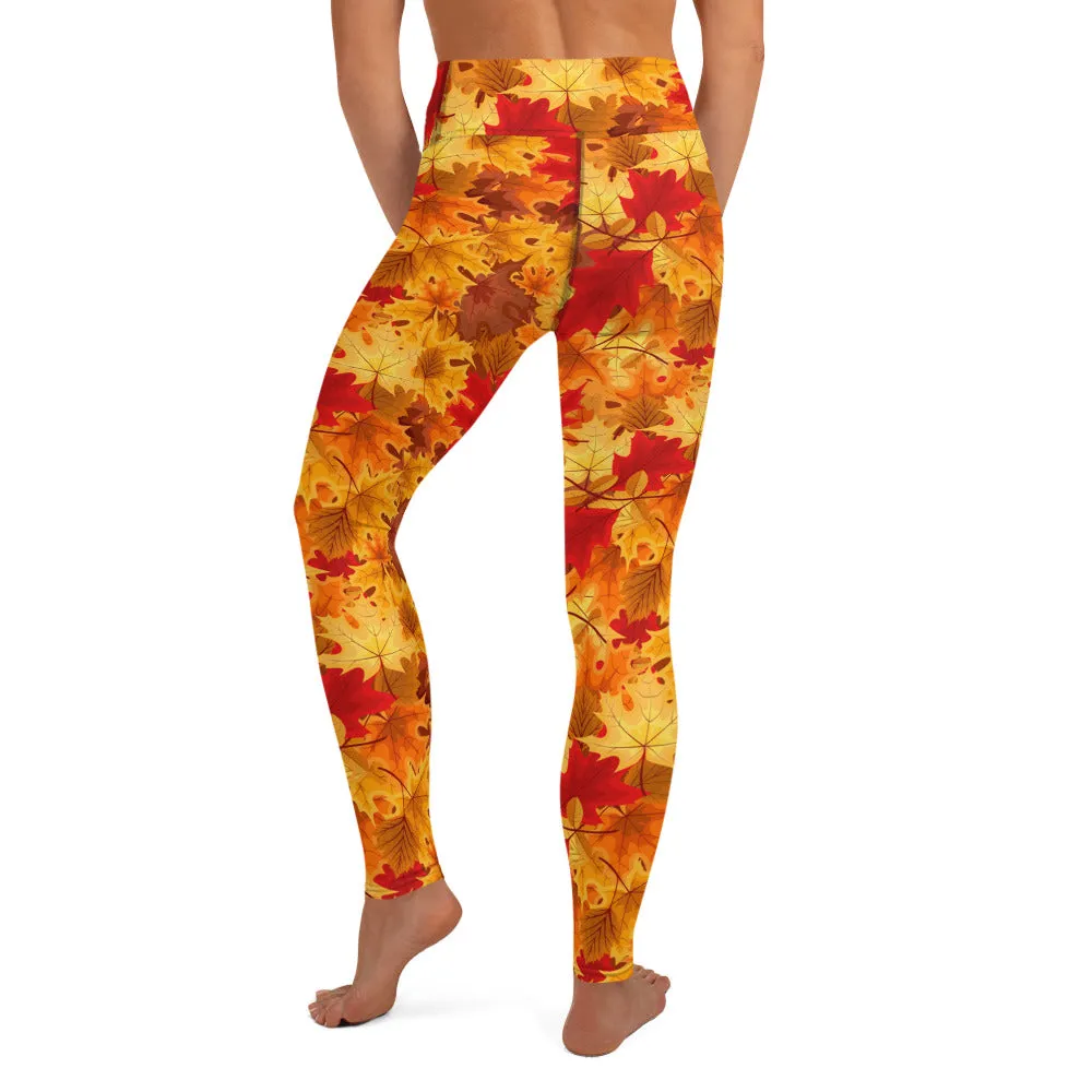 Fall Leaves High-waist Yoga Leggings