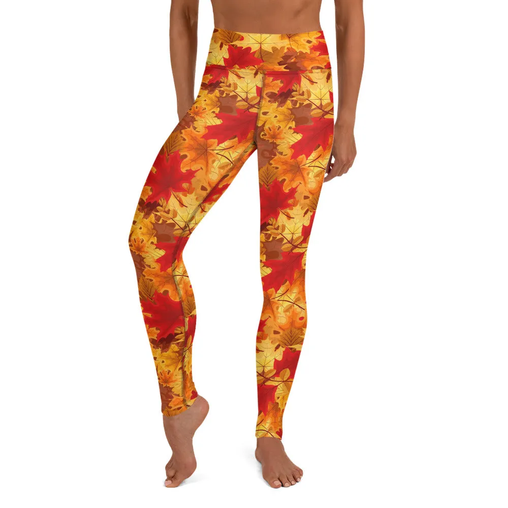 Fall Leaves High-waist Yoga Leggings