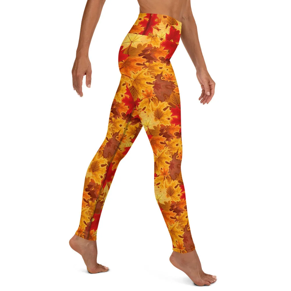 Fall Leaves High-waist Yoga Leggings