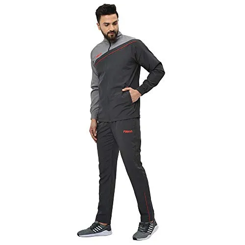 Fallyn Men's Polyester Regular Fit Track Suit for Men Sports Suits for Boys Stylish Trekking Suit Running Suit Warm for Body (Dark Grey_X-Large)