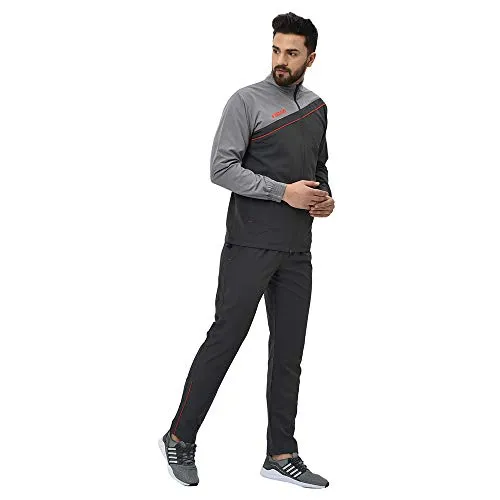 Fallyn Men's Polyester Regular Fit Track Suit for Men Sports Suits for Boys Stylish Trekking Suit Running Suit Warm for Body (Dark Grey_X-Large)