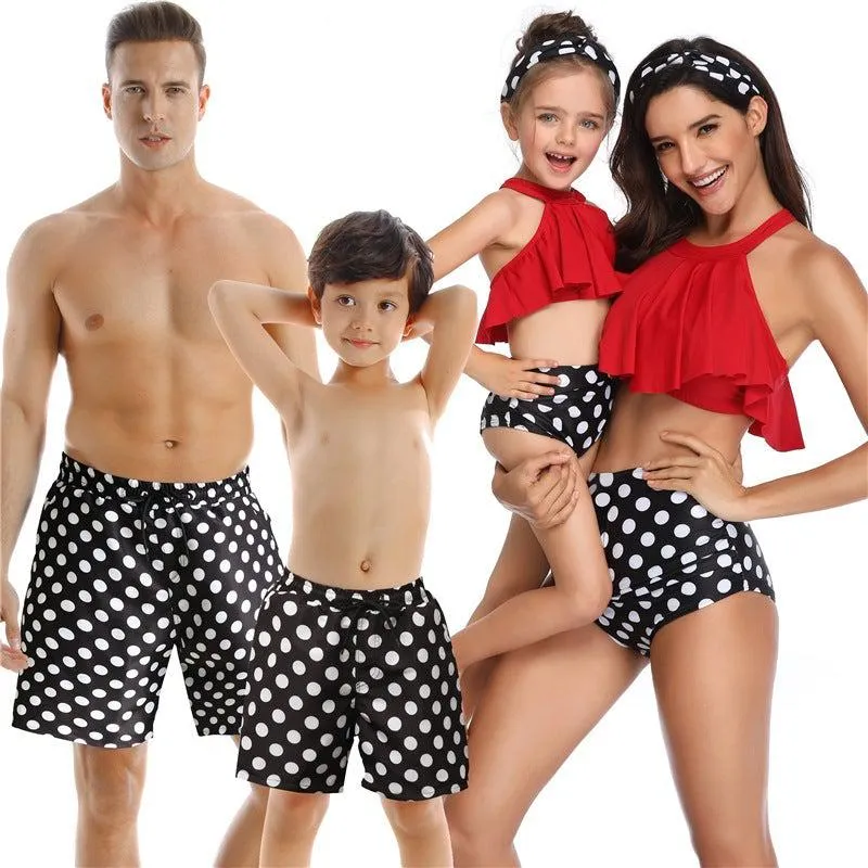 Family Matching Polka Dots Swimsuits