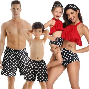 Family Matching Polka Dots Swimsuits