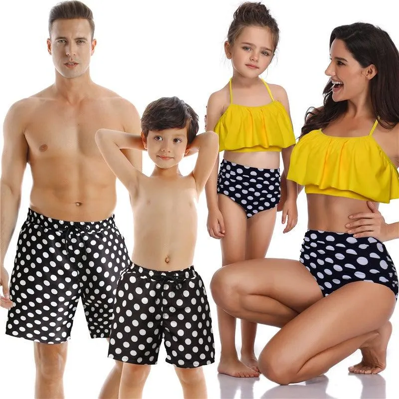 Family Matching Polka Dots Swimsuits