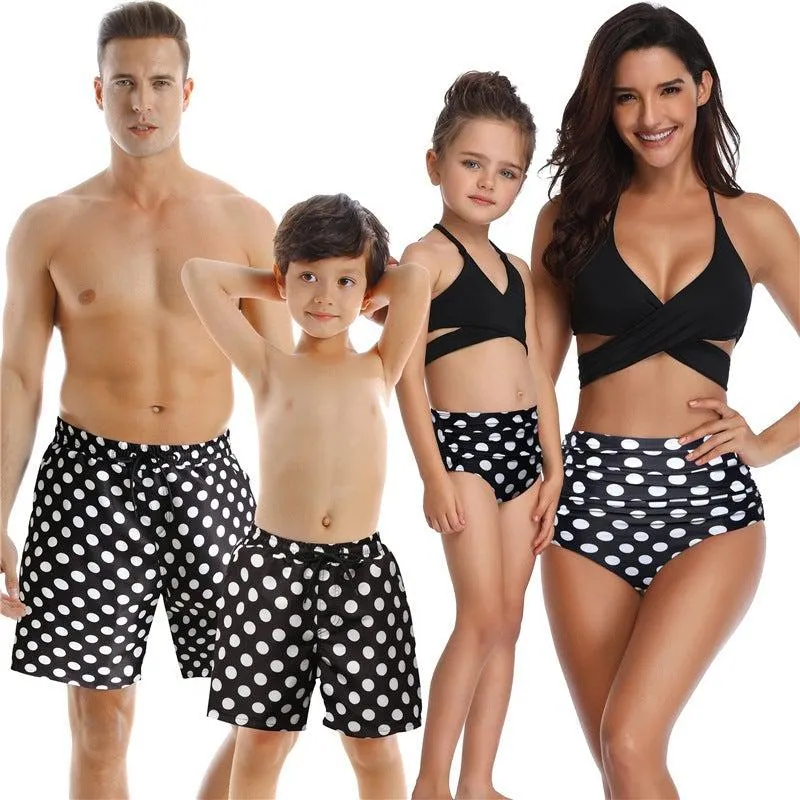 Family Matching Polka Dots Swimsuits