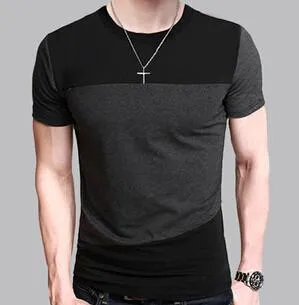 Fashion Crew Neck Short Sleeve T-Shirt in 2 Styles