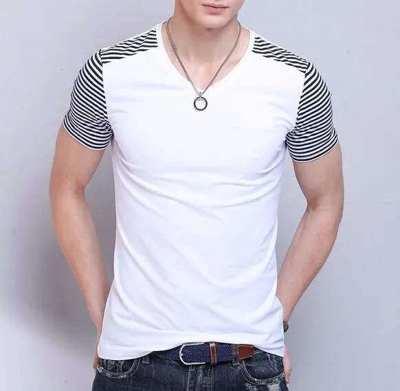 Fashion Crew Neck Short Sleeve T-Shirt in 2 Styles