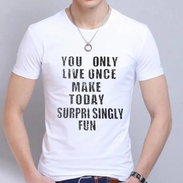 Fashion Crew Neck Short Sleeve T-Shirt in 2 Styles