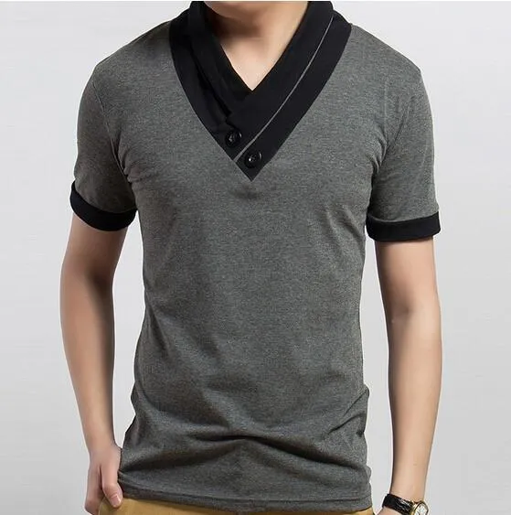 Fashion Crew Neck Short Sleeve T-Shirt in 2 Styles