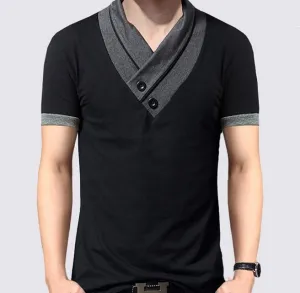 Fashion Crew Neck Short Sleeve T-Shirt in 2 Styles