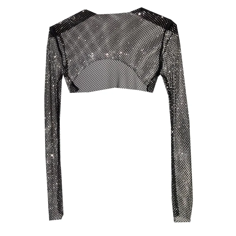 Fashion New Sexy Crystal Short T-shirt