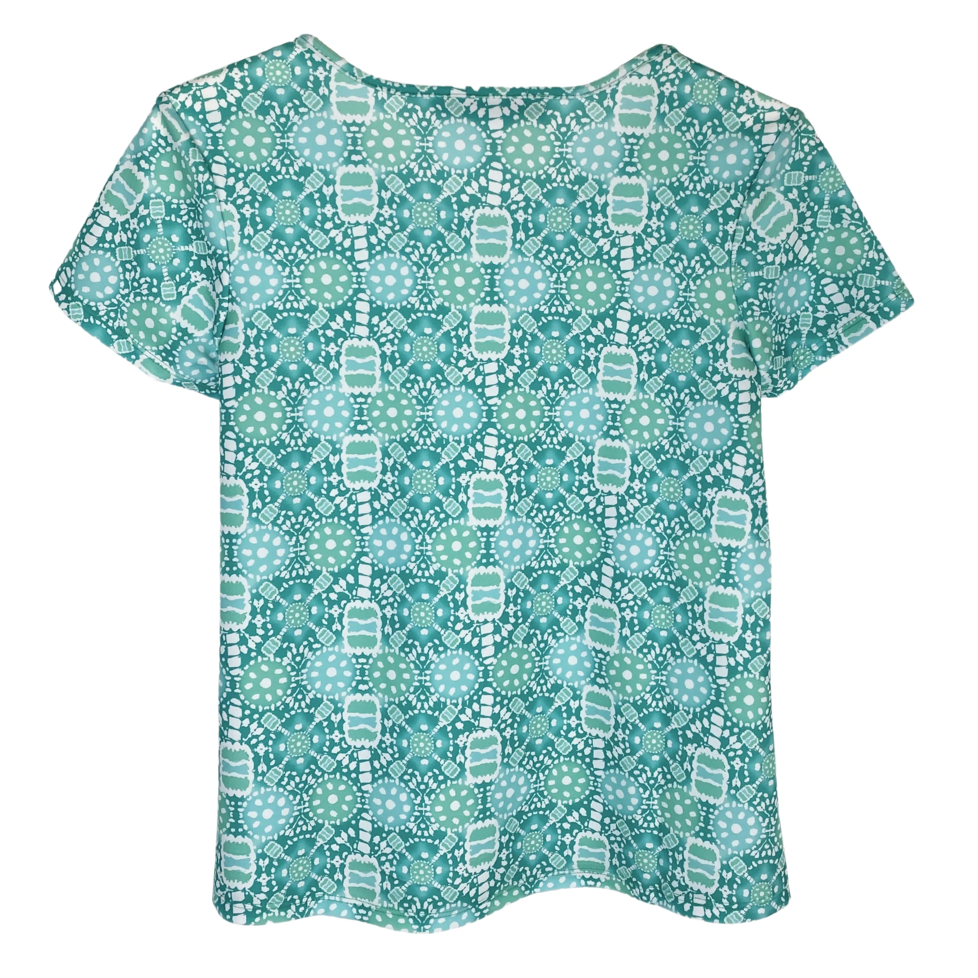 Fenwick Crew Neck Tee in Peace Love Pickleball Aqua Tides