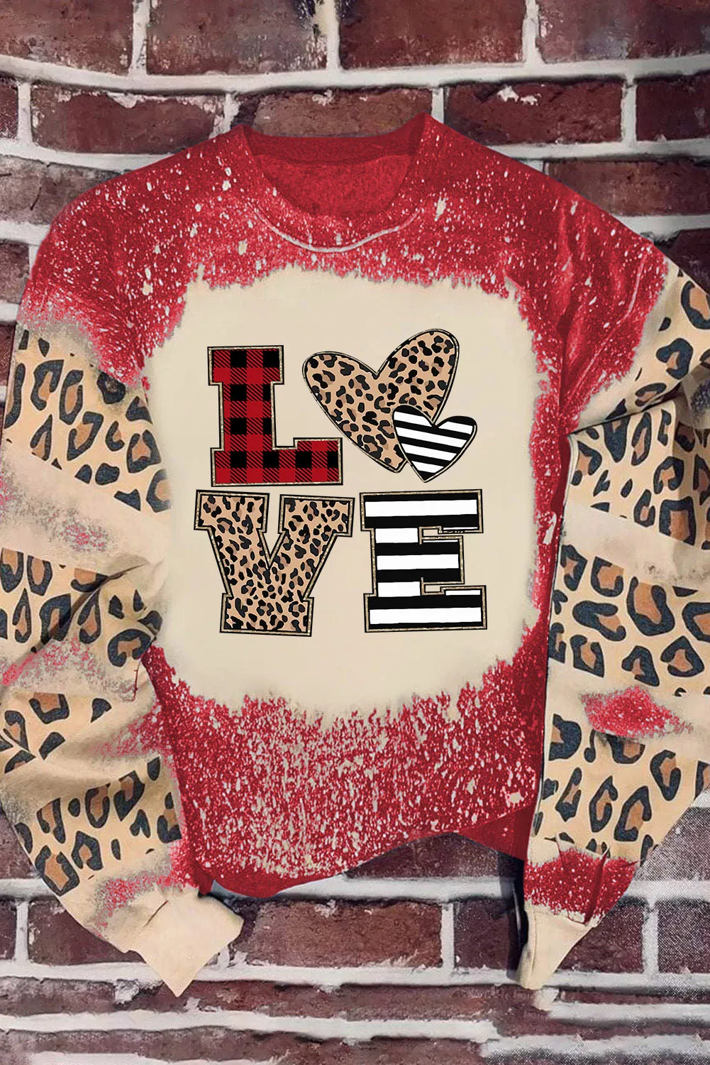Fiery Red Valentines Leopard LOVE Element Sweatshirt