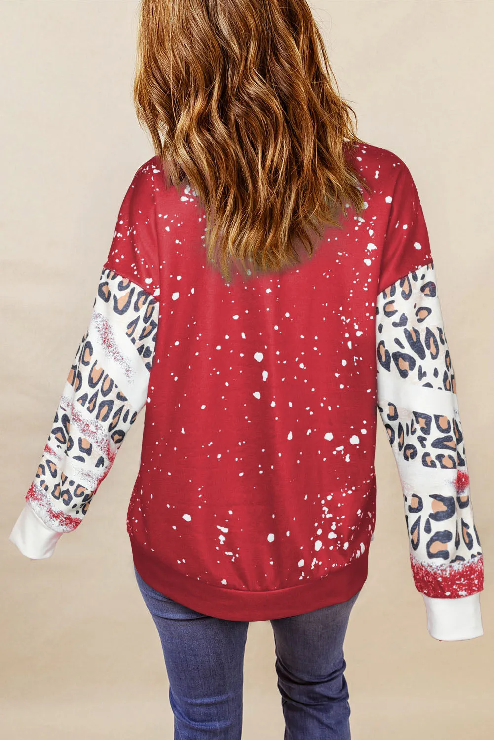Fiery Red Valentines Leopard LOVE Element Sweatshirt