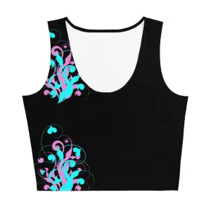 Firey Love Fitted Crop Top - Pink & Blue
