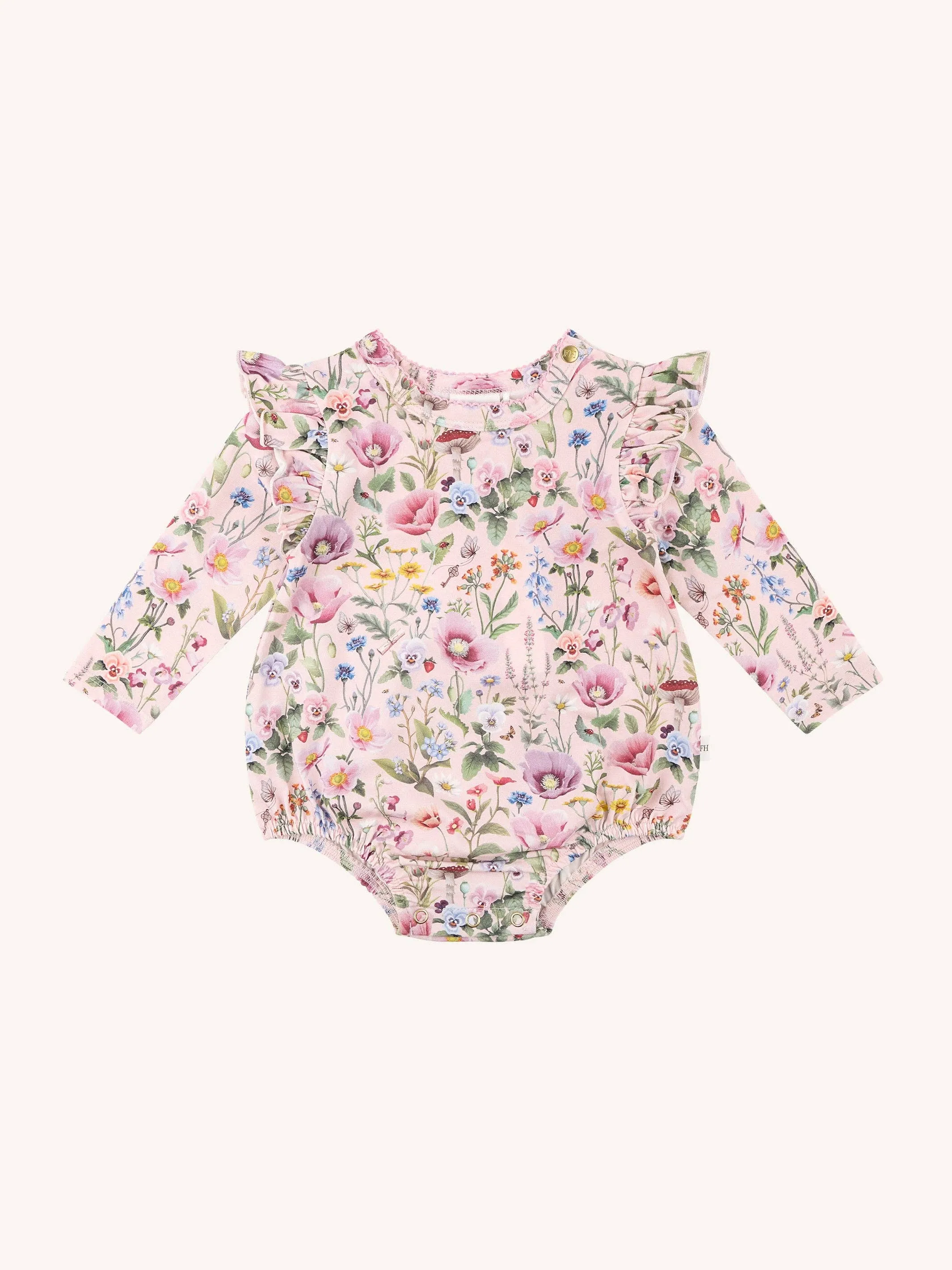 Fleur Harris - 'Garden of Dreams' Delightful Frill Bodysuit - Peach