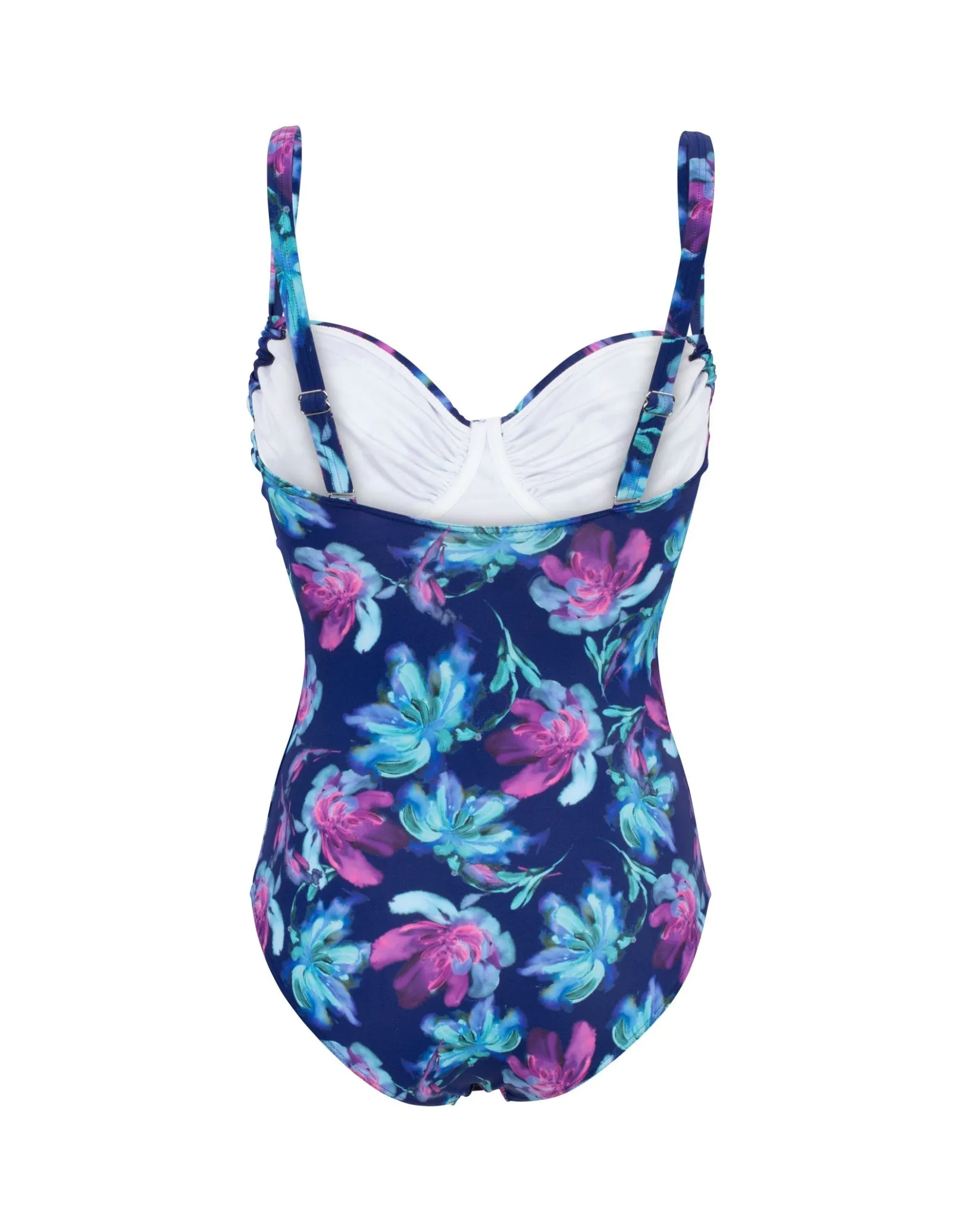 Floral Adjustable Swimsuit - Navy/Purple