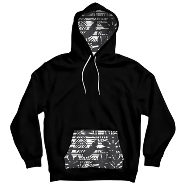 Floral Design Pocket Hoodie