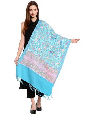 Floral Embroidered Wool Shawl