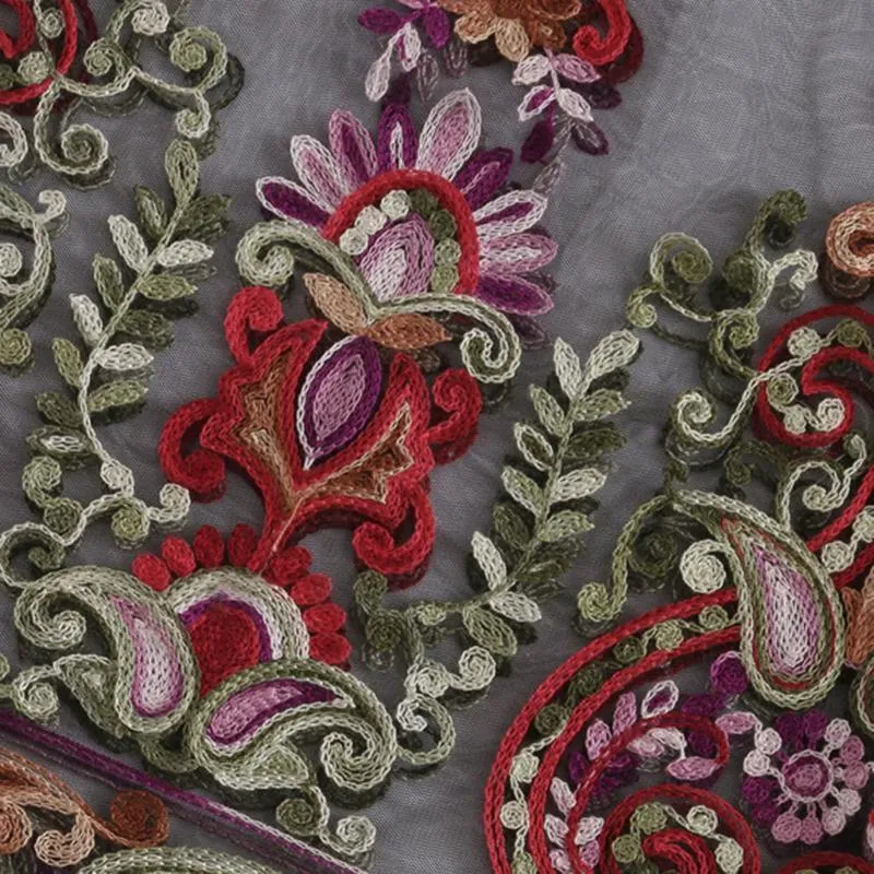 Flower Embroidery  Crop Top Women Top Sexy Vintage Blouse