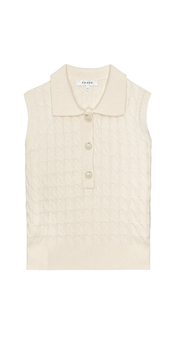 FRAME Cable Polo Vest