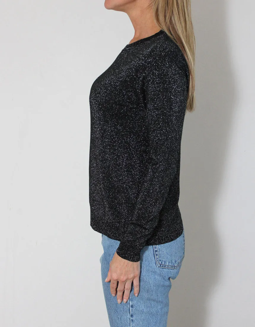 Frankies Long Sleeve Lurex Top - Black