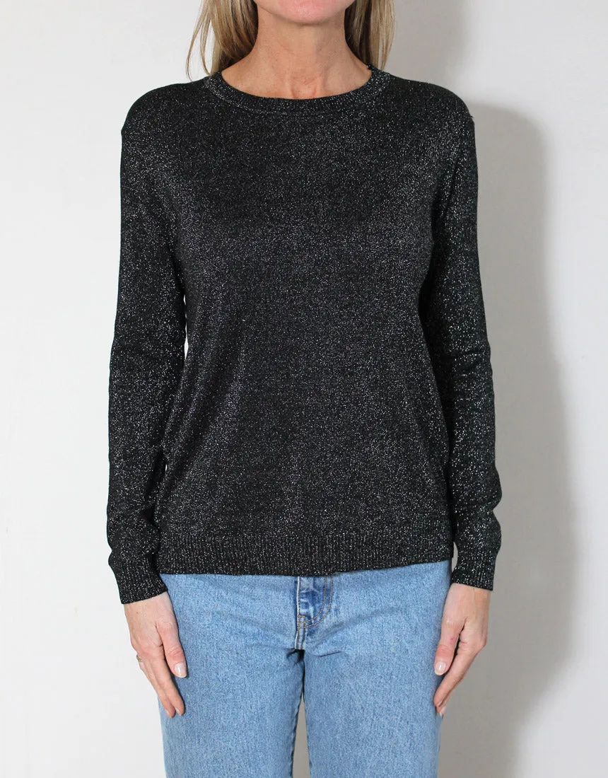 Frankies Long Sleeve Lurex Top - Black