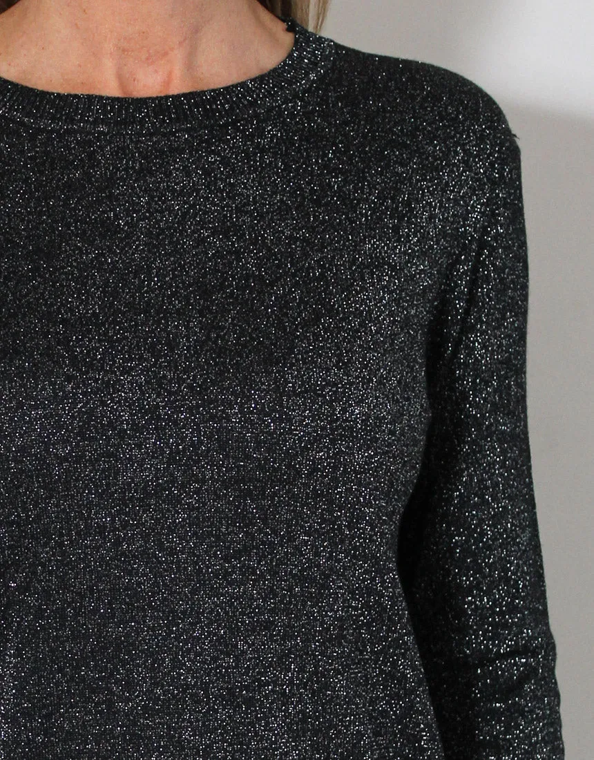 Frankies Long Sleeve Lurex Top - Black