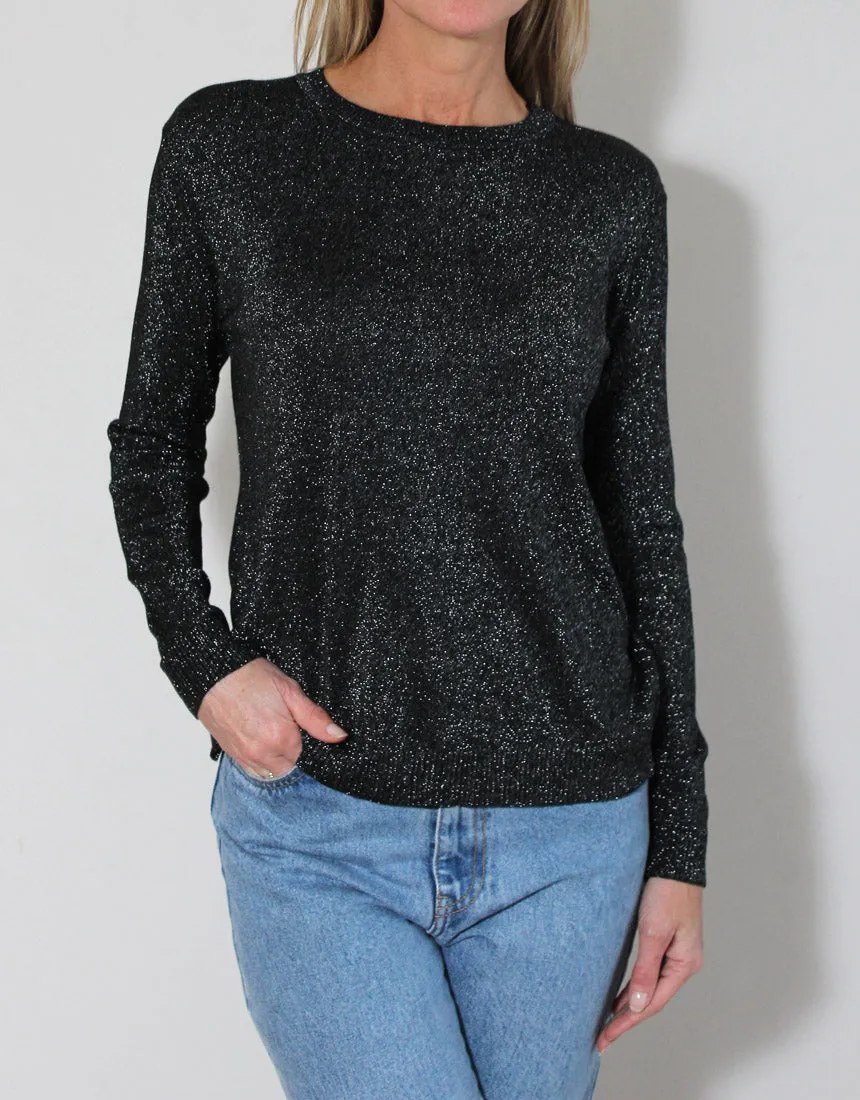 Frankies Long Sleeve Lurex Top - Black