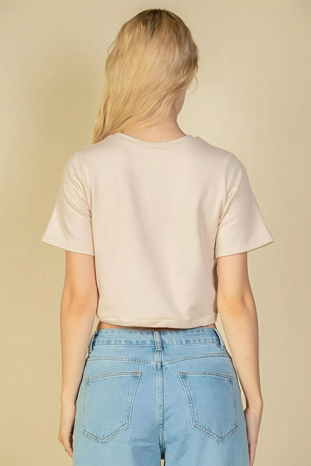 French Terry Toggle Drawstring Crop Top