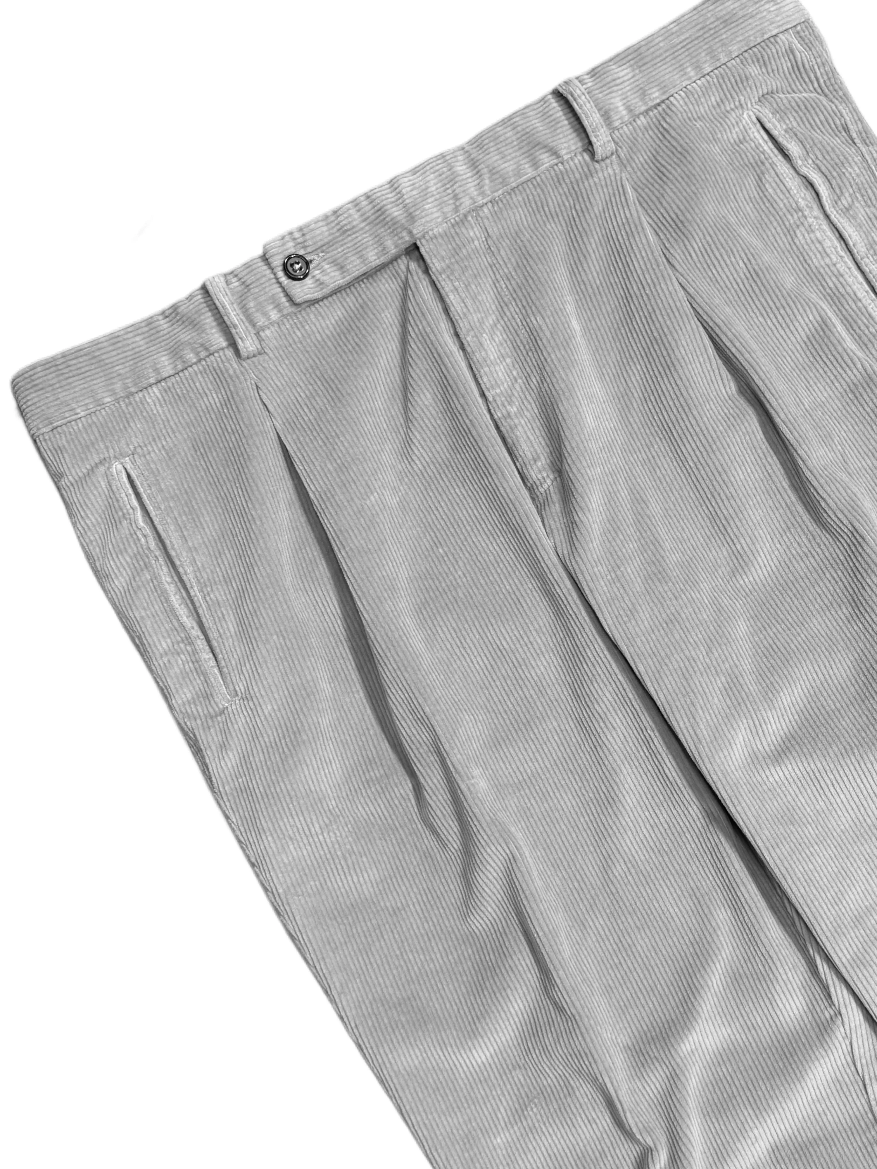 FRESH Corduroy Pleated Chino Pants In Conza Grey