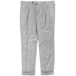 FRESH Corduroy Pleated Chino Pants In Conza Grey