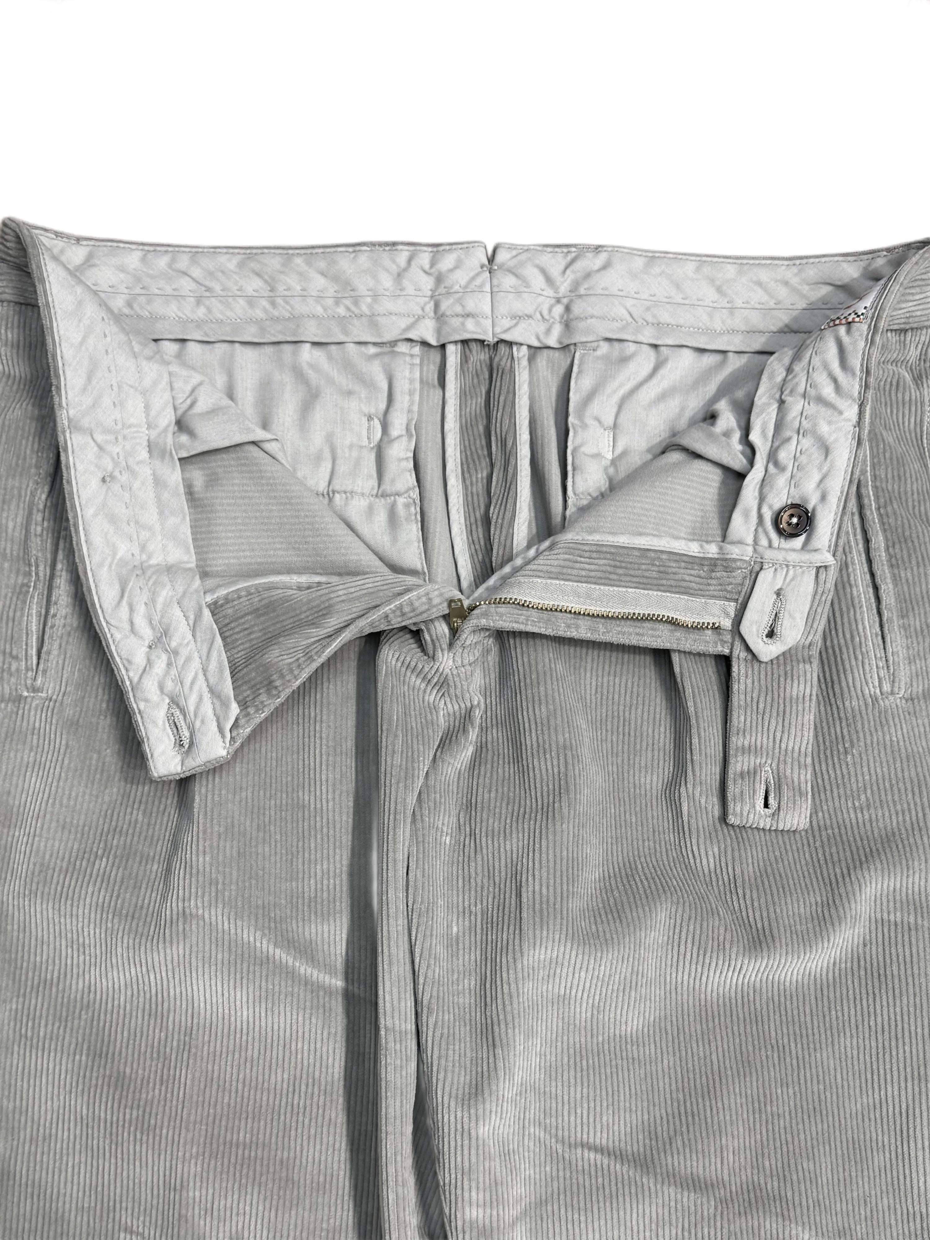 FRESH Corduroy Pleated Chino Pants In Conza Grey