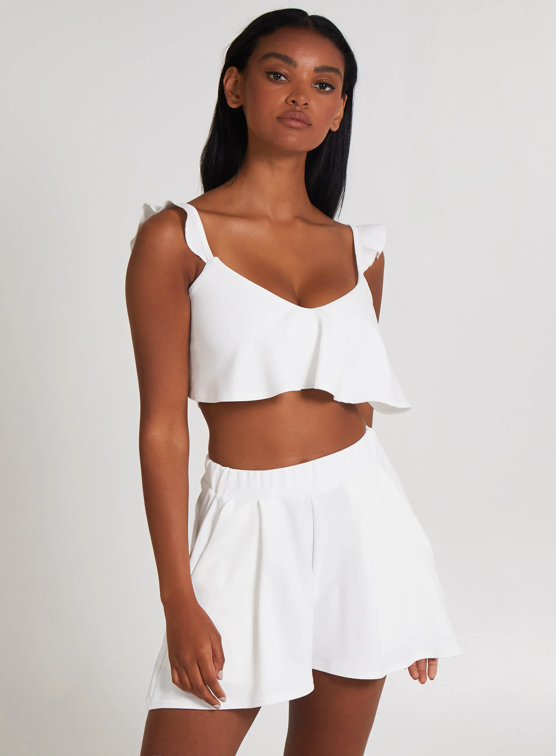 Frill Strap Detail Crop Top