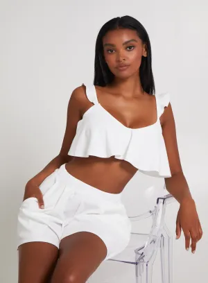 Frill Strap Detail Crop Top