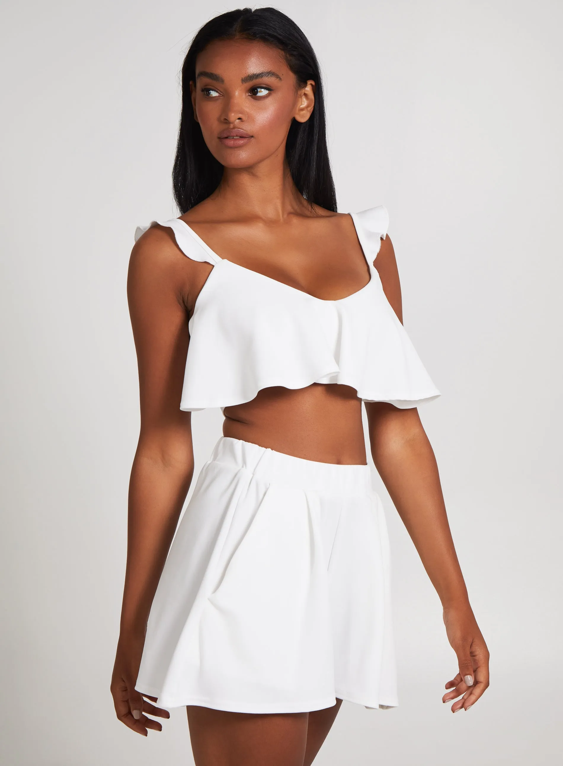 Frill Strap Detail Crop Top