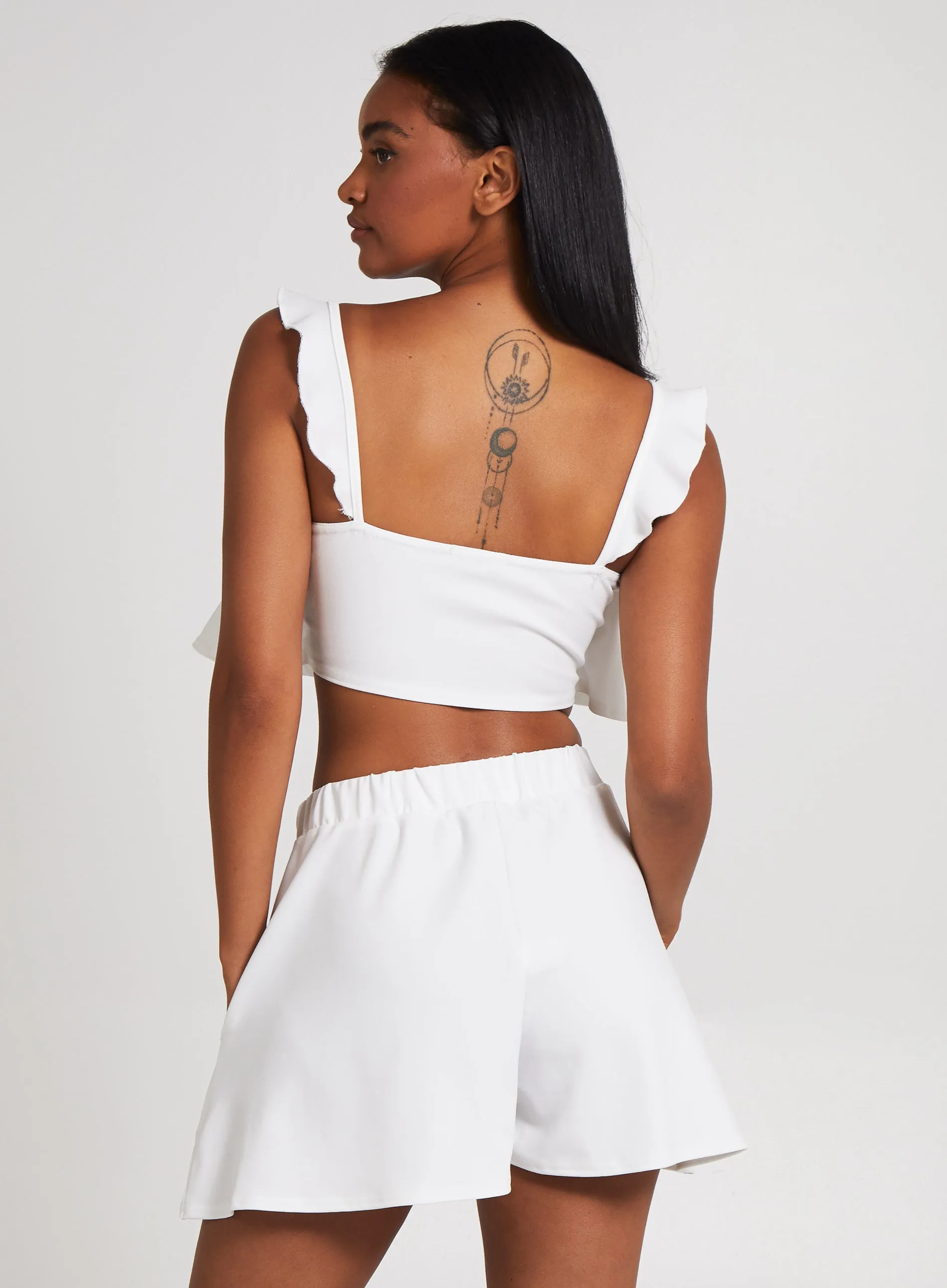 Frill Strap Detail Crop Top