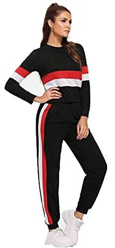 Galani Yoga Suit For Sports Gym Dancing Workout Aerobic Fitness Breathable Fabric Top & Leggings For Women Comfortable Ankle-Length Yoga Wear (Black, M)