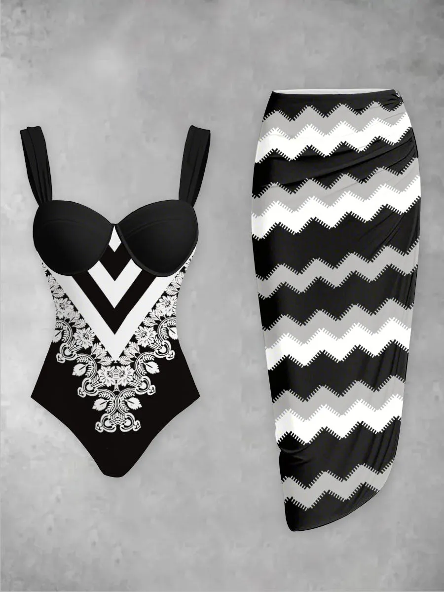 Geometric Art Print Two Piece Swimsuits