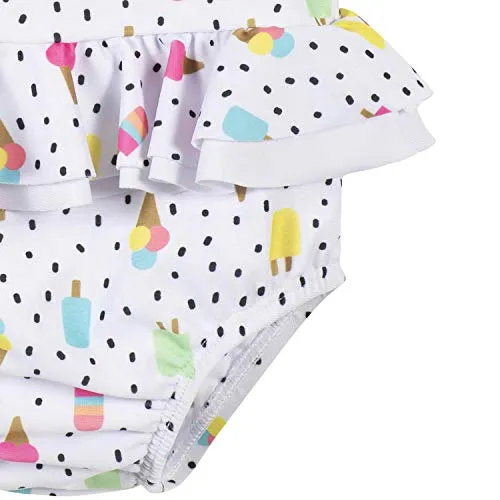 GERBER Girls' One-Piece Swimsuit, Frozen Treats, 24 Months