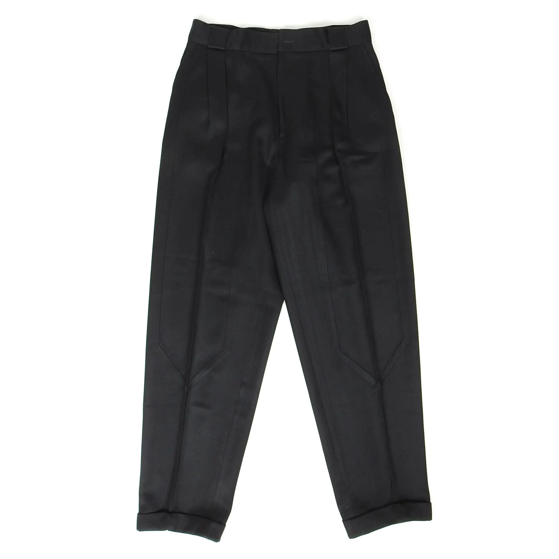 Gianni Versace Vintage Pleated Black Wool Pants Size 50