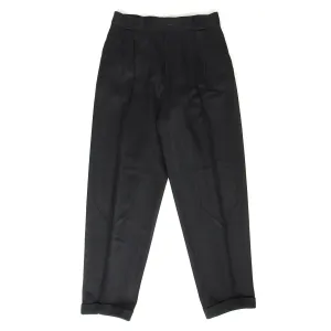 Gianni Versace Vintage Pleated Black Wool Pants Size 50