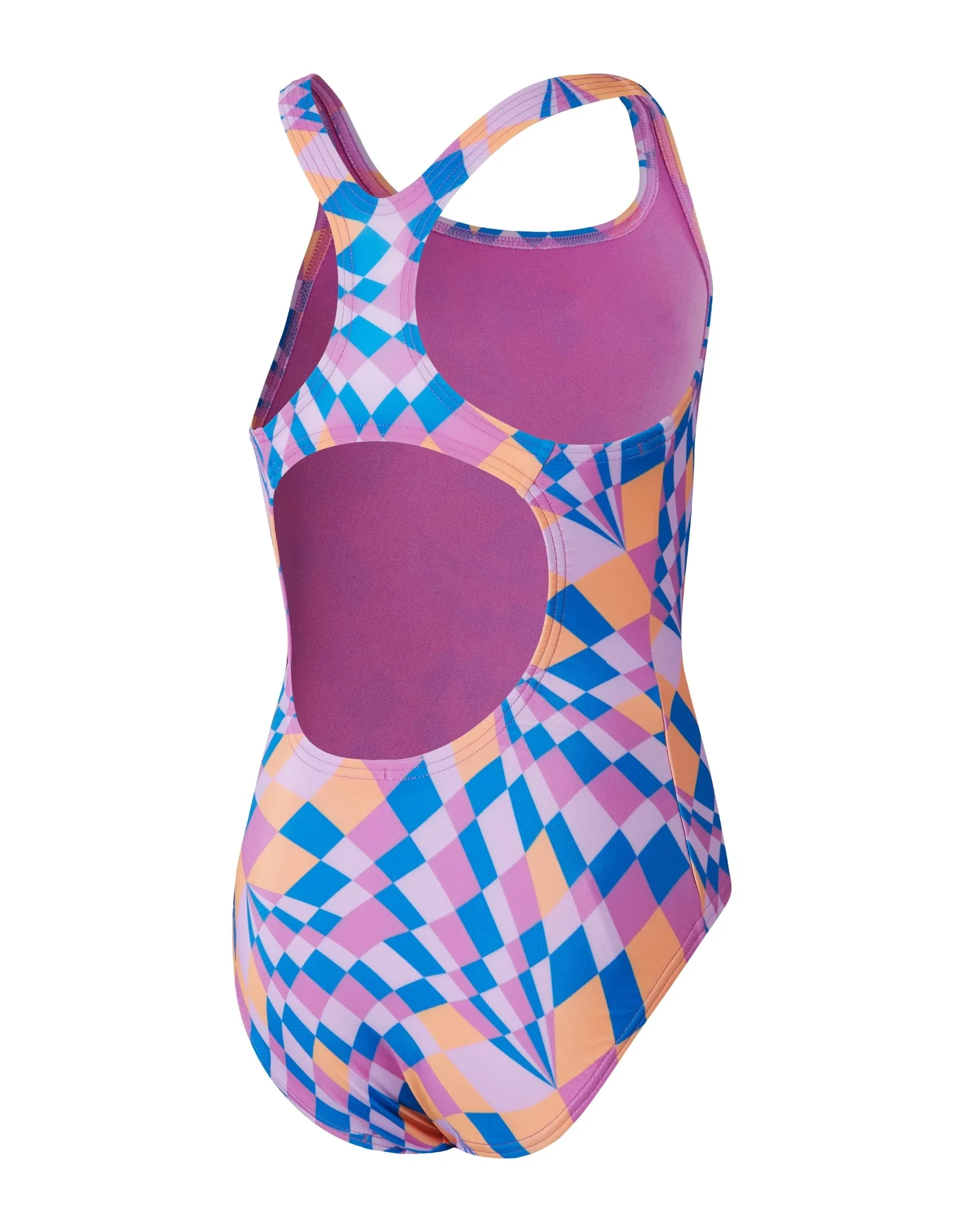 Girls Allover Medalist Swimsuit - Pink/Blue