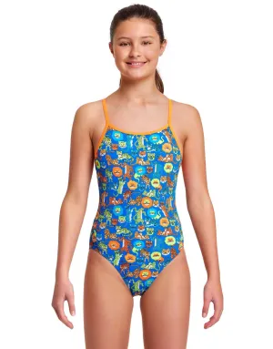 Girls Big Cat Bash Diamond Back Swimsuit