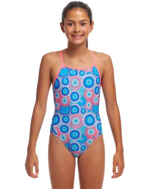 Girls Bundjalung Blue Diamond Back Swimsuit -Blue/Pink