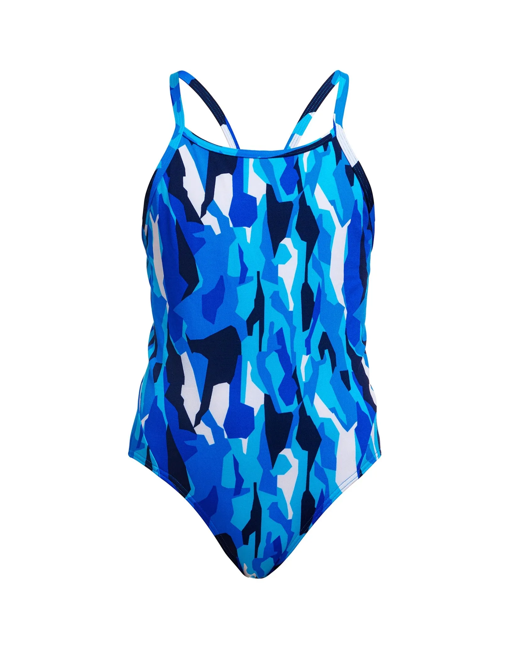 Girls Chaz Michael Diamond Back Swimsuit - Blue