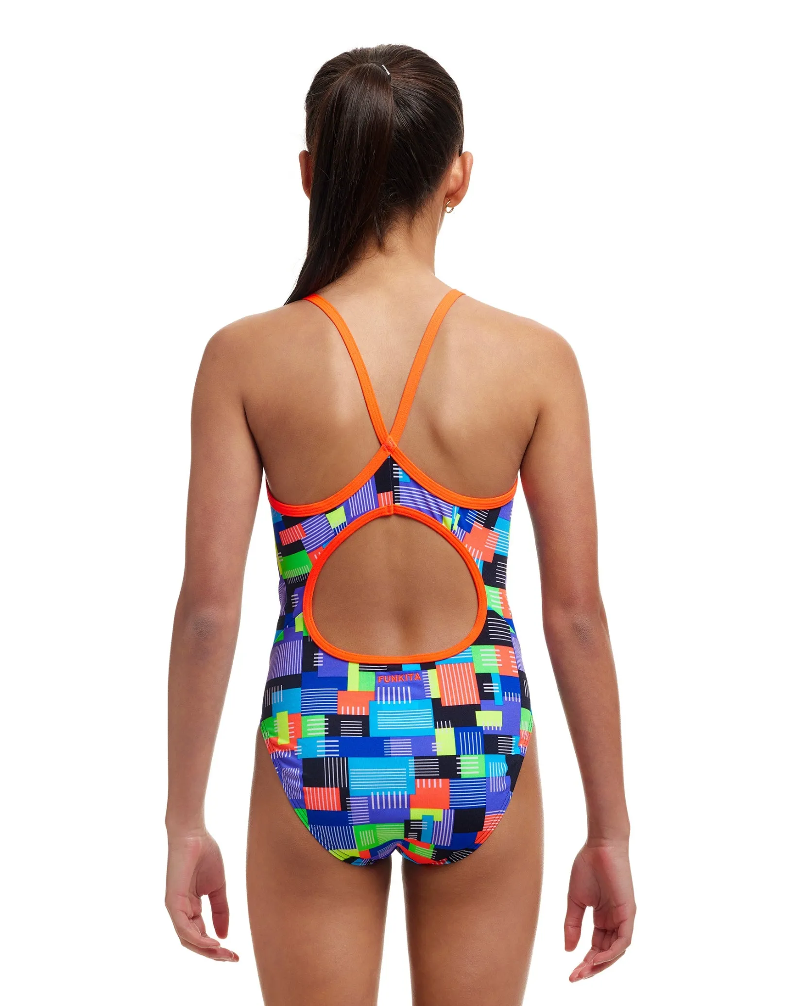 Girls Chip Set Diamond Back Swimsuit - Multi