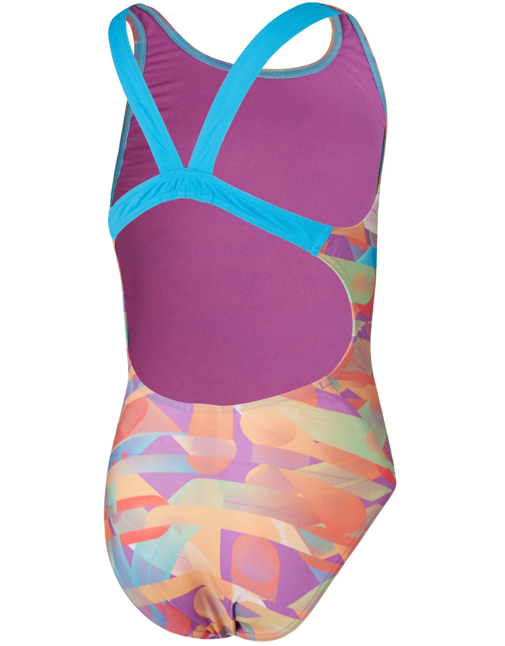 Girls Digital Allover Leaderback Swimsuit - Red/Orange