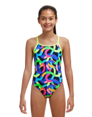 Girls Got Worms Diamond Back Swimsuit - Black/Multi