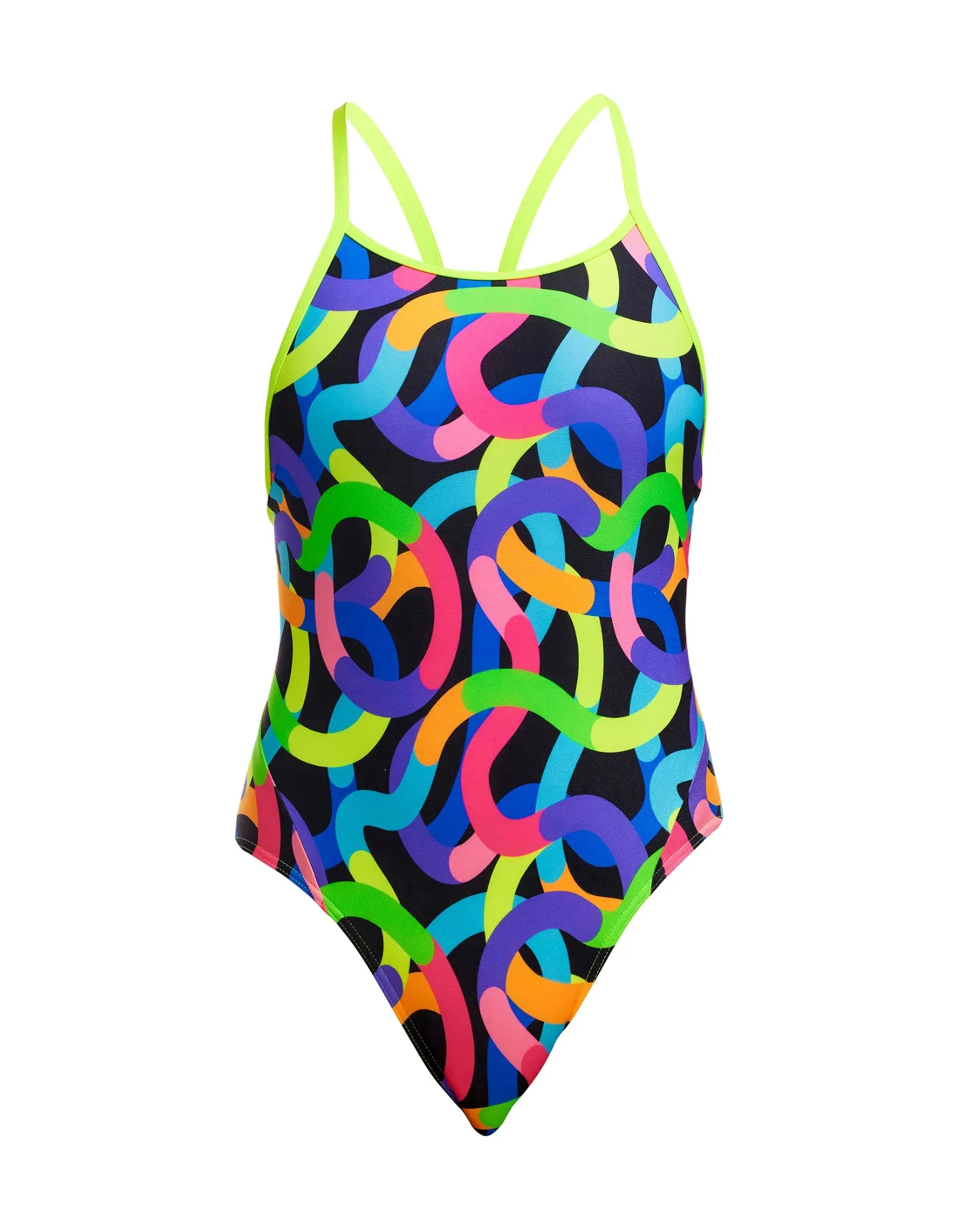 Girls Got Worms Diamond Back Swimsuit - Black/Multi